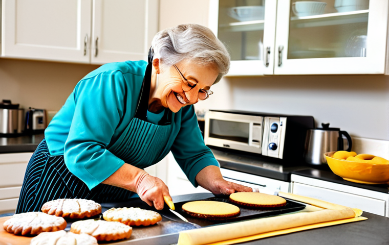 **

"A compassionate occupational therapist, fully clothed in professional attire, is working with Li Grandma, a senior citizen with a warm smile, in a bright and cheerful kitchen setting. Li Grandma is wearing modest clothing and is shown independently baking cookies, using adaptive tools. The scene should convey a sense of accomplishment and joy, safe for work, appropriate content, perfect anatomy, natural proportions, family-friendly, and high quality."

**