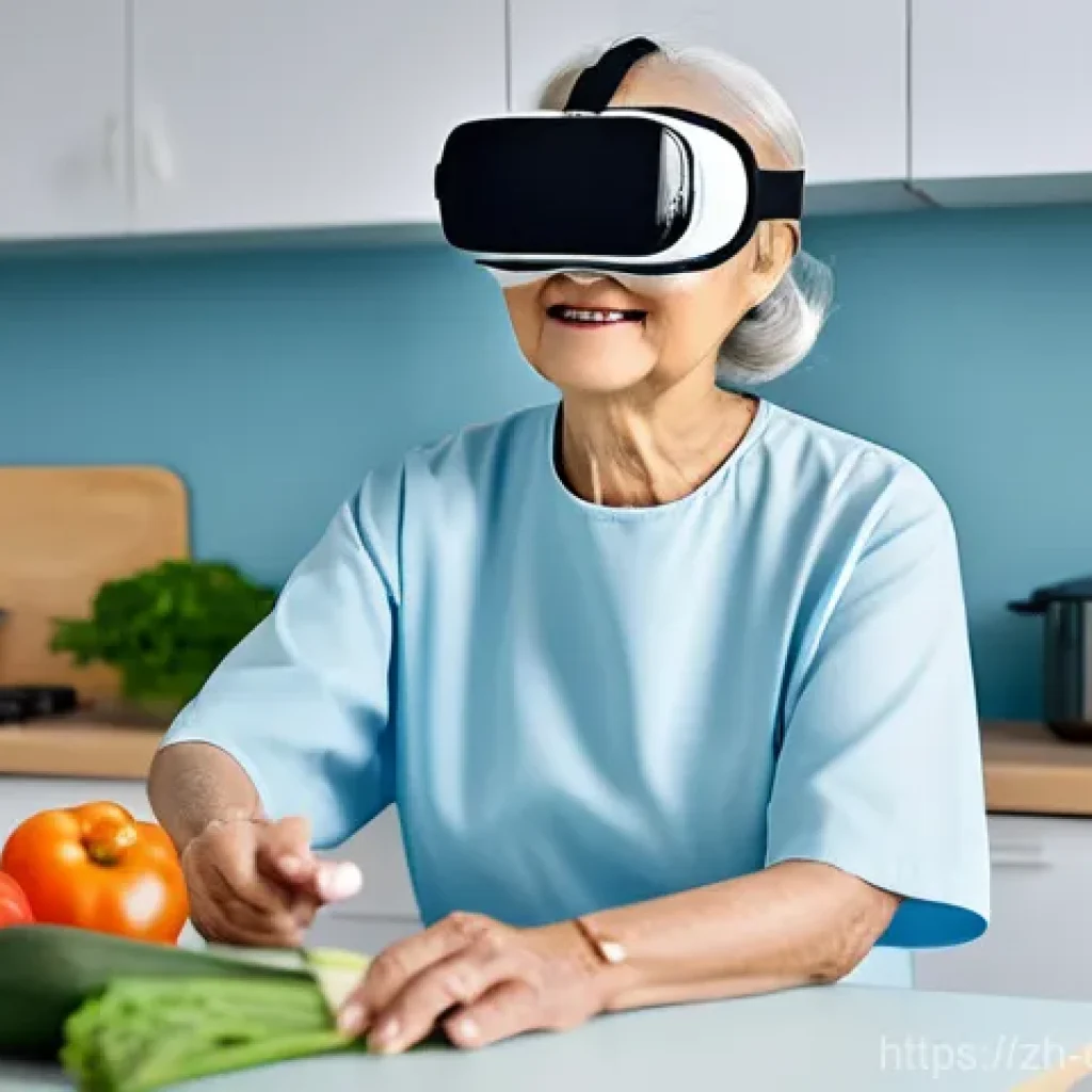 작업치료사의 병원 업무 사례 - **Prompt:** A heartwarming scene of an elderly Asian woman, aged 70s, with a gentle smile, comfortab...