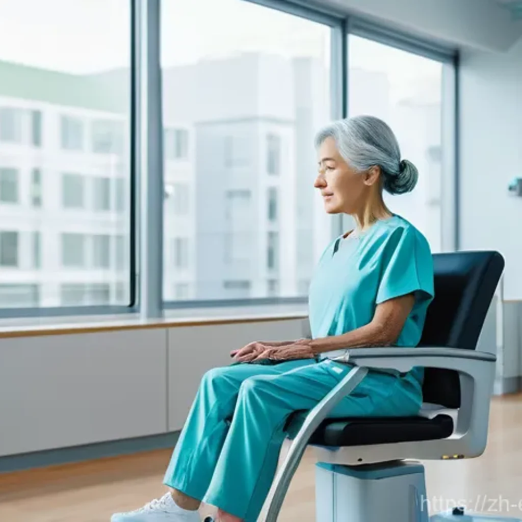 작업치료사 병원 실습 경험 - **AI Rehabilitation Robot in Action:**
    A bright, clean, and modern rehabilitation clinic with la...