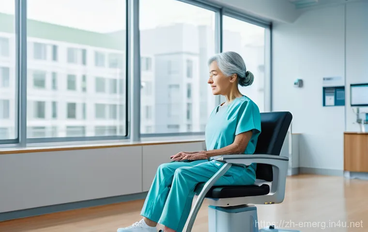 작업치료사 병원 실습 경험 - **AI Rehabilitation Robot in Action:**
    A bright, clean, and modern rehabilitation clinic with la...