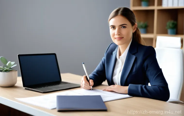 작업치료사 이직 시 필수 서류 - **Prompt 1: The Prepared Occupational Therapist**
    A highly detailed, realistic image of a female...