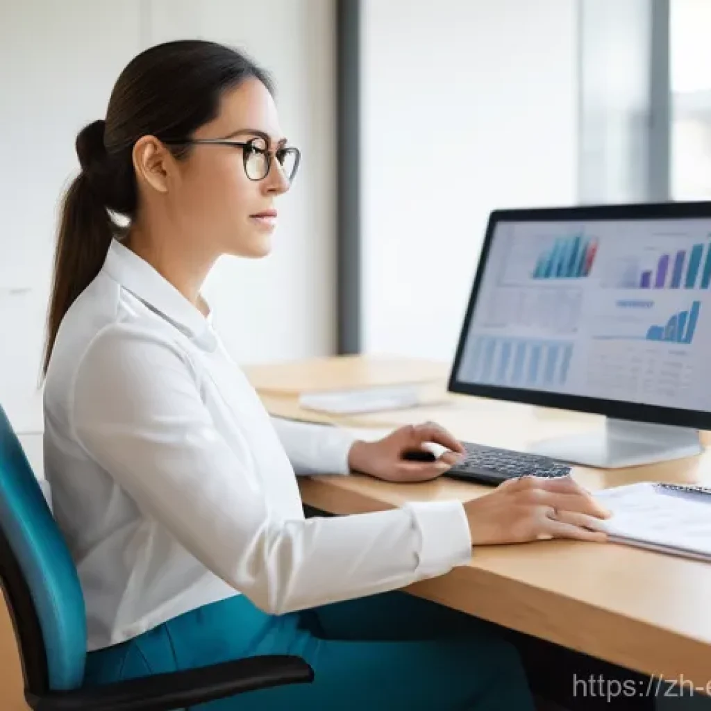 작업치료사의 환자 경과 기록법 - **프롬프트:** A thoughtful female occupational therapist, in her late 30s, is sitting at a well-organize...