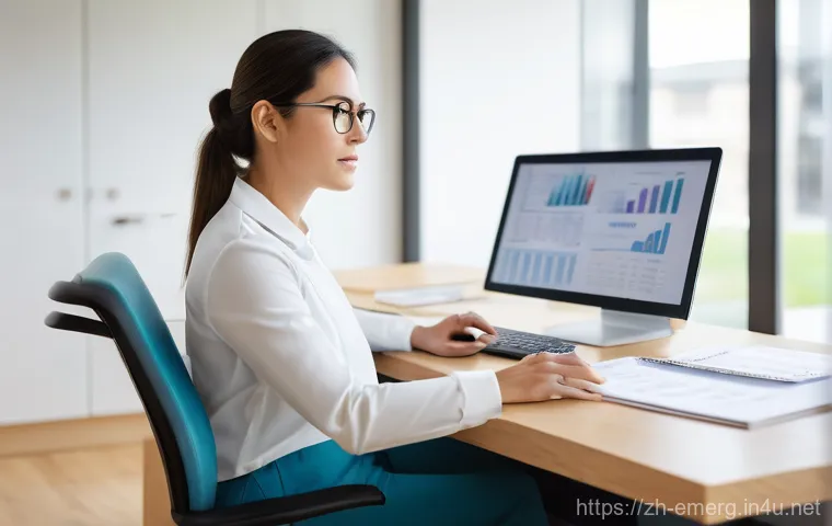 작업치료사의 환자 경과 기록법 - **프롬프트:** A thoughtful female occupational therapist, in her late 30s, is sitting at a well-organize...