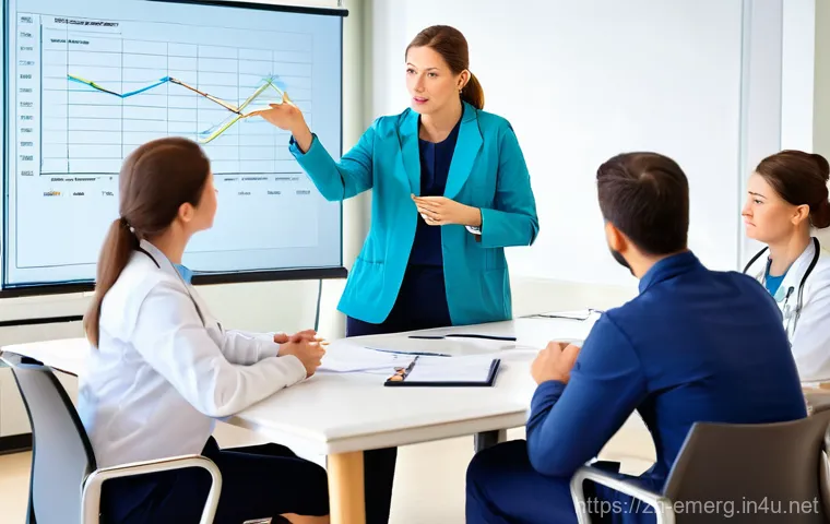 작업치료사의 팀워크 촉진 전략 - **Prompt 2: Future of Rehabilitation: VR Immersion**
    Inside a sleek, high-tech rehabilitation cl...