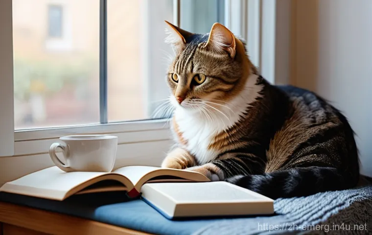 작업치료사의 자격증 시험 후 경험 - **Prompt:** A tranquil and focused young woman (late 20s) with her pet cat, sitting comfortably in a...