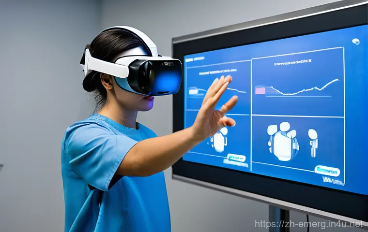 작업치료사의 치료 기술 심화 학습 - **AI-Powered VR Rehabilitation for Upper Limb Recovery**
    A young adult patient, wearing comforta...