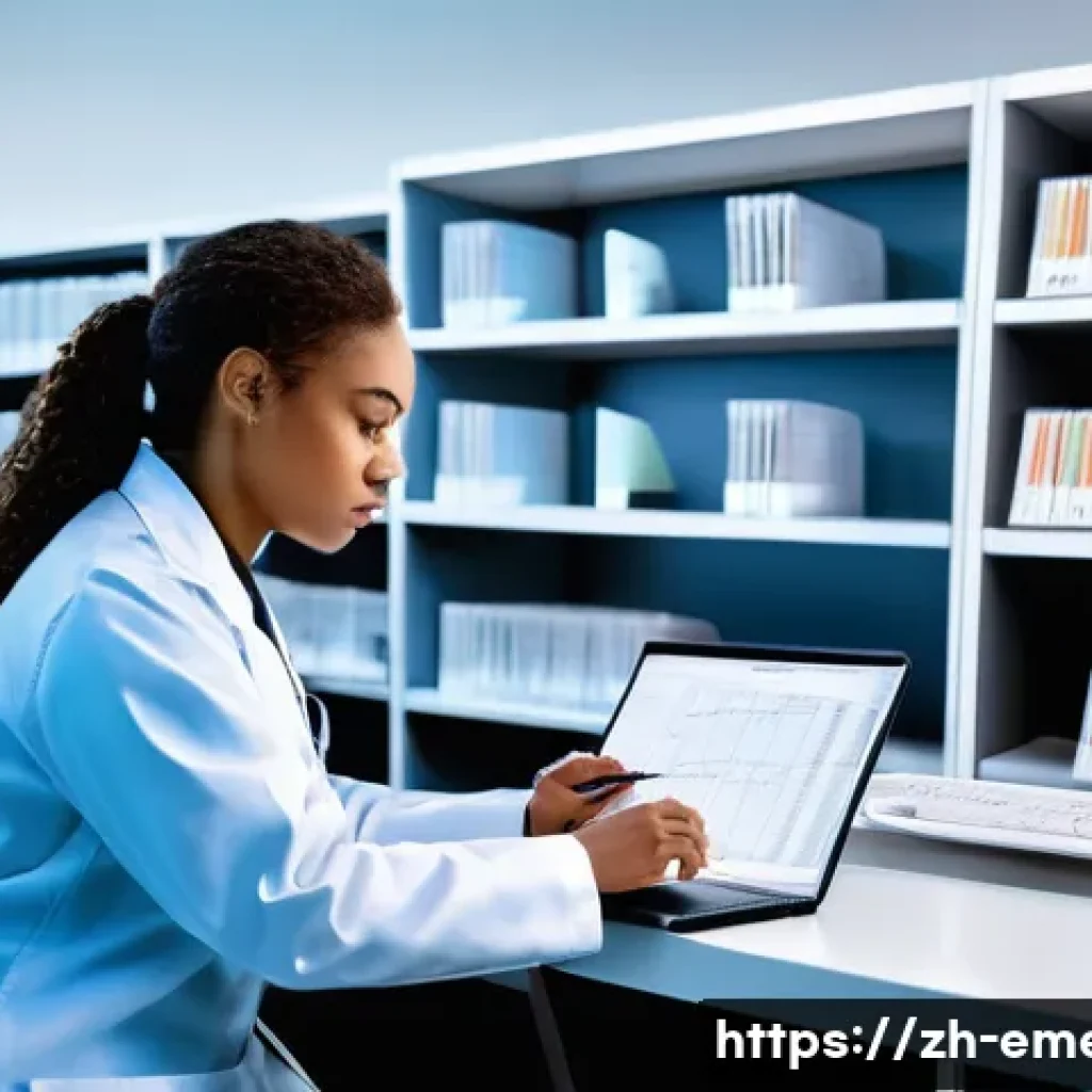 작업치료사의 학술지 투고 가이드 - A professional occupational therapist in a modern rehabilitation clinic, wearing neat medical scrubs...