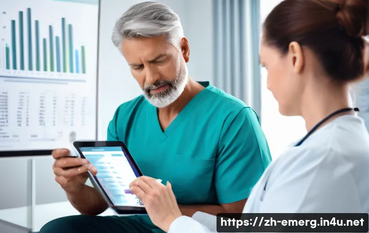 작업치료사의 치료 사례 분석 노하우 - A compassionate physical therapist attentively observing a middle-aged stroke patient performing sub...