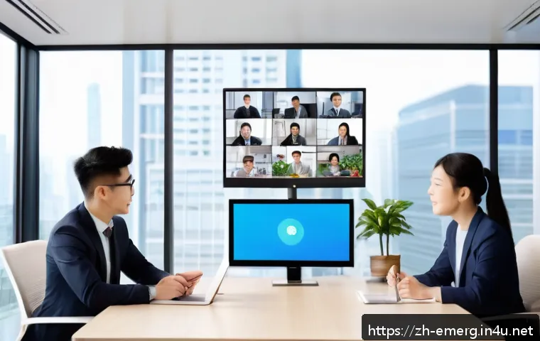 작업치료사의 복지 혜택 활용법 - A modern office scene showing a group of occupational therapists collaborating through a video confe...