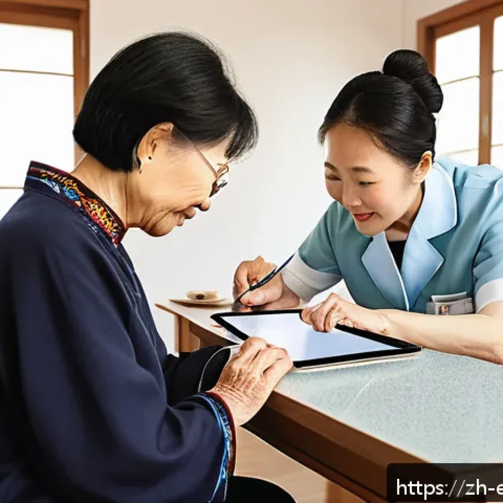 작업치료사의 지역사회 재활 활동 - A compassionate occupational therapist conducting a personalized home assessment for an elderly Chin...