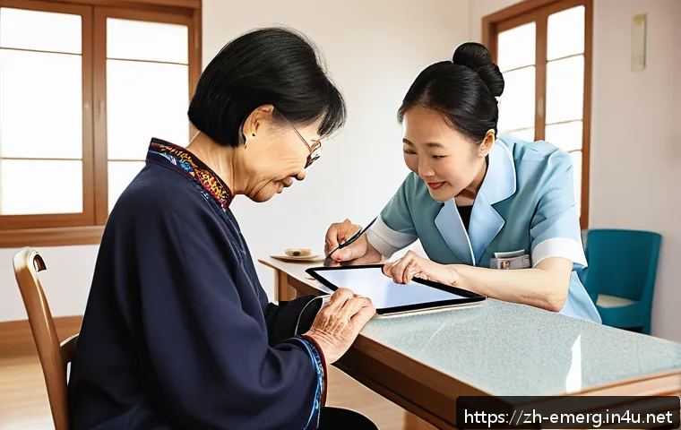 작업치료사의 지역사회 재활 활동 - A compassionate occupational therapist conducting a personalized home assessment for an elderly Chin...