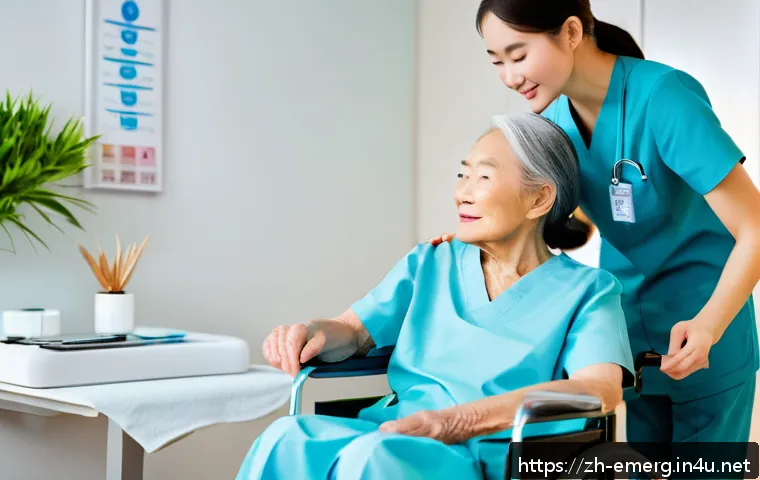 작업치료사 취업 공고 분석 - A professional occupational therapist in a modern rehabilitation hospital setting, wearing neat medi...